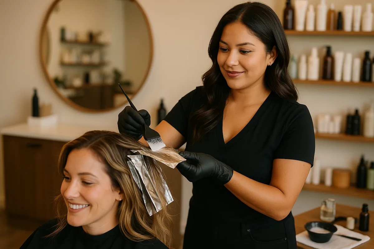 Hair color and highlights