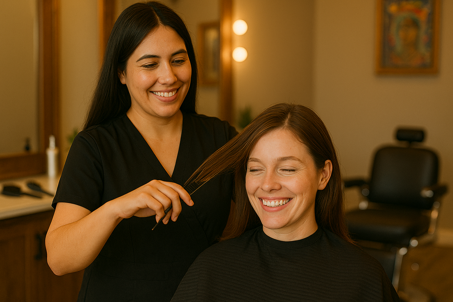 Salon work example